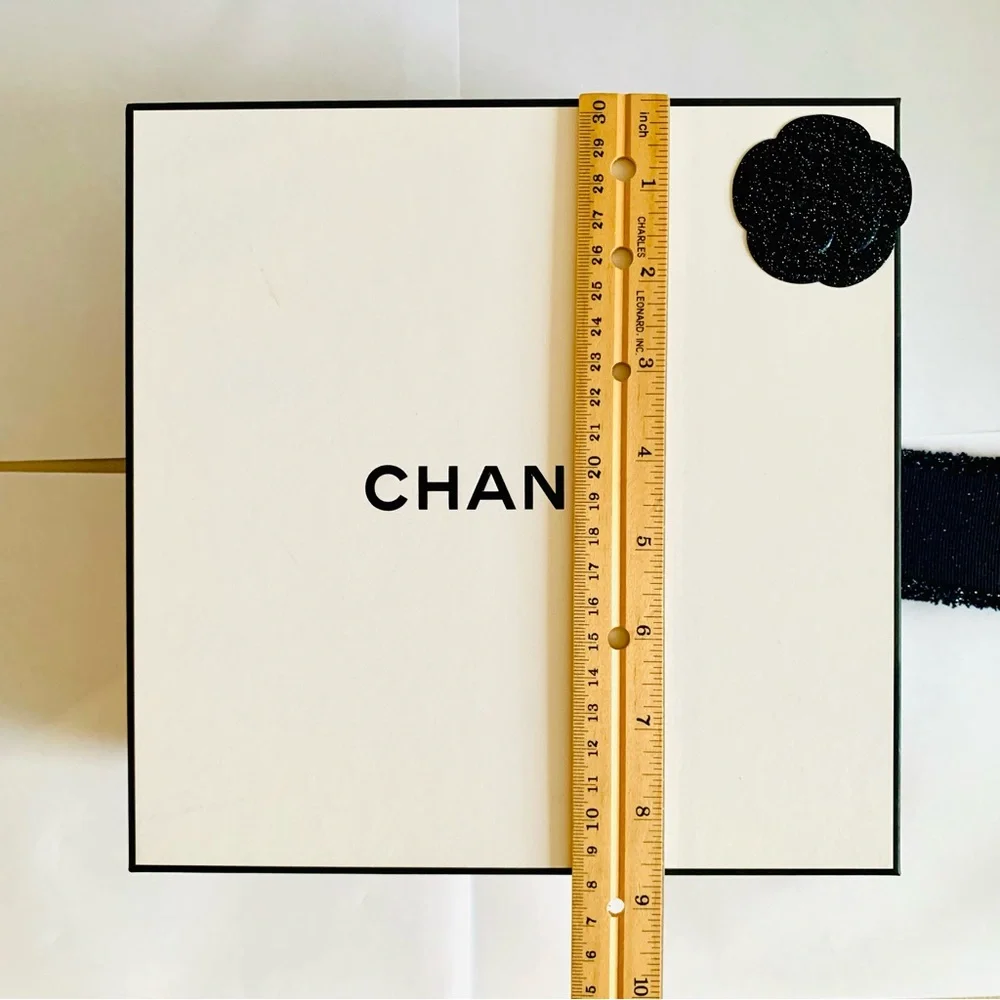 Chanel 2025 Holiday Gift Box w Camellia Navy Ribbon Card Envelope Luxury